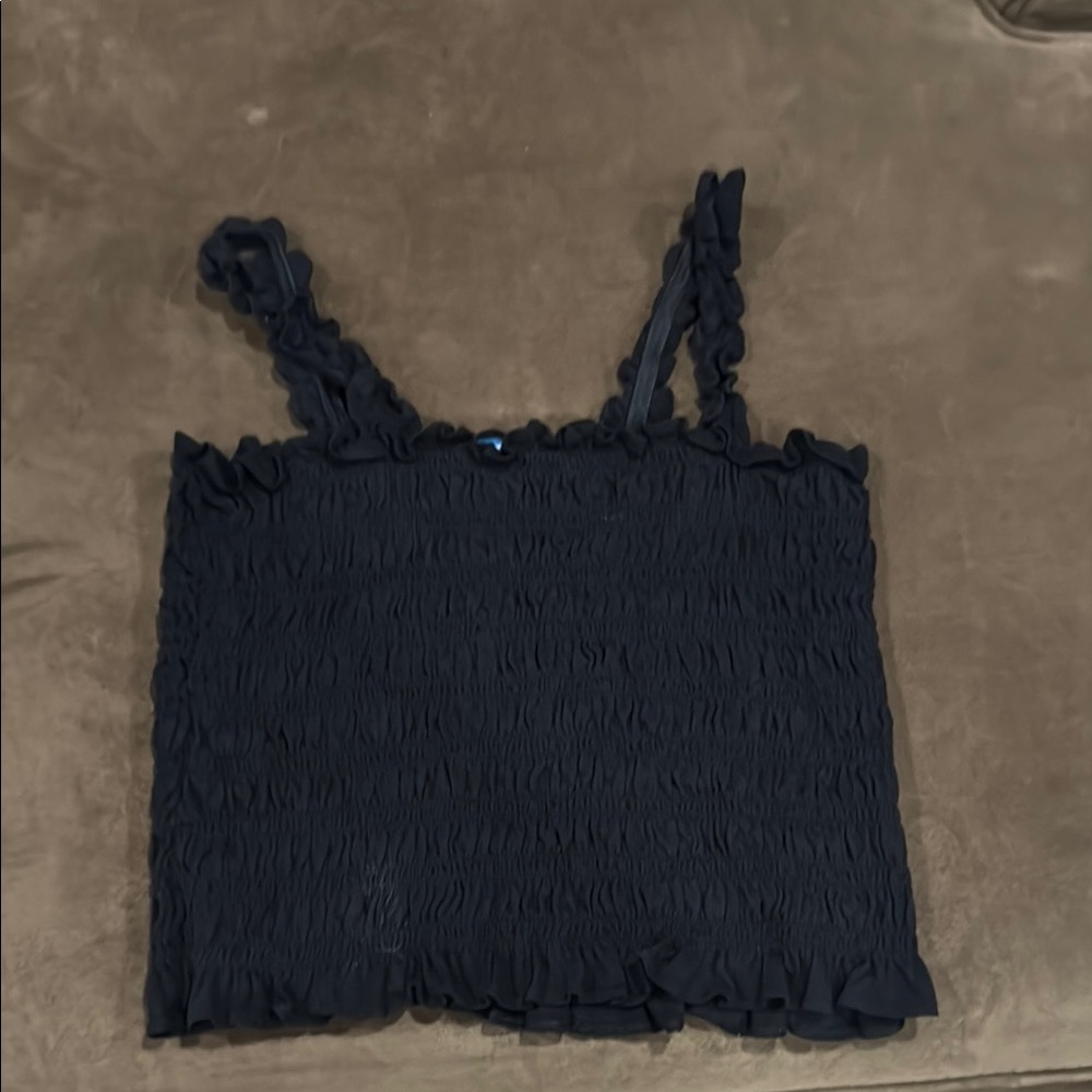 Old Navy Black Smocked Ruffled Camisole